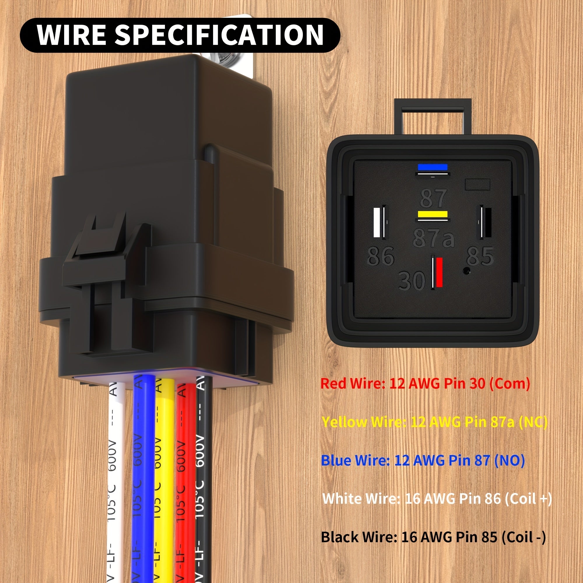 12V 30 40A 5 Pin SPDT Waterproof Relay With Socket