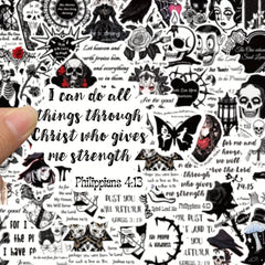 50pcs Gothic Bible Graffiti Stickers for Mobile Phone Cup Guitar Skateboard