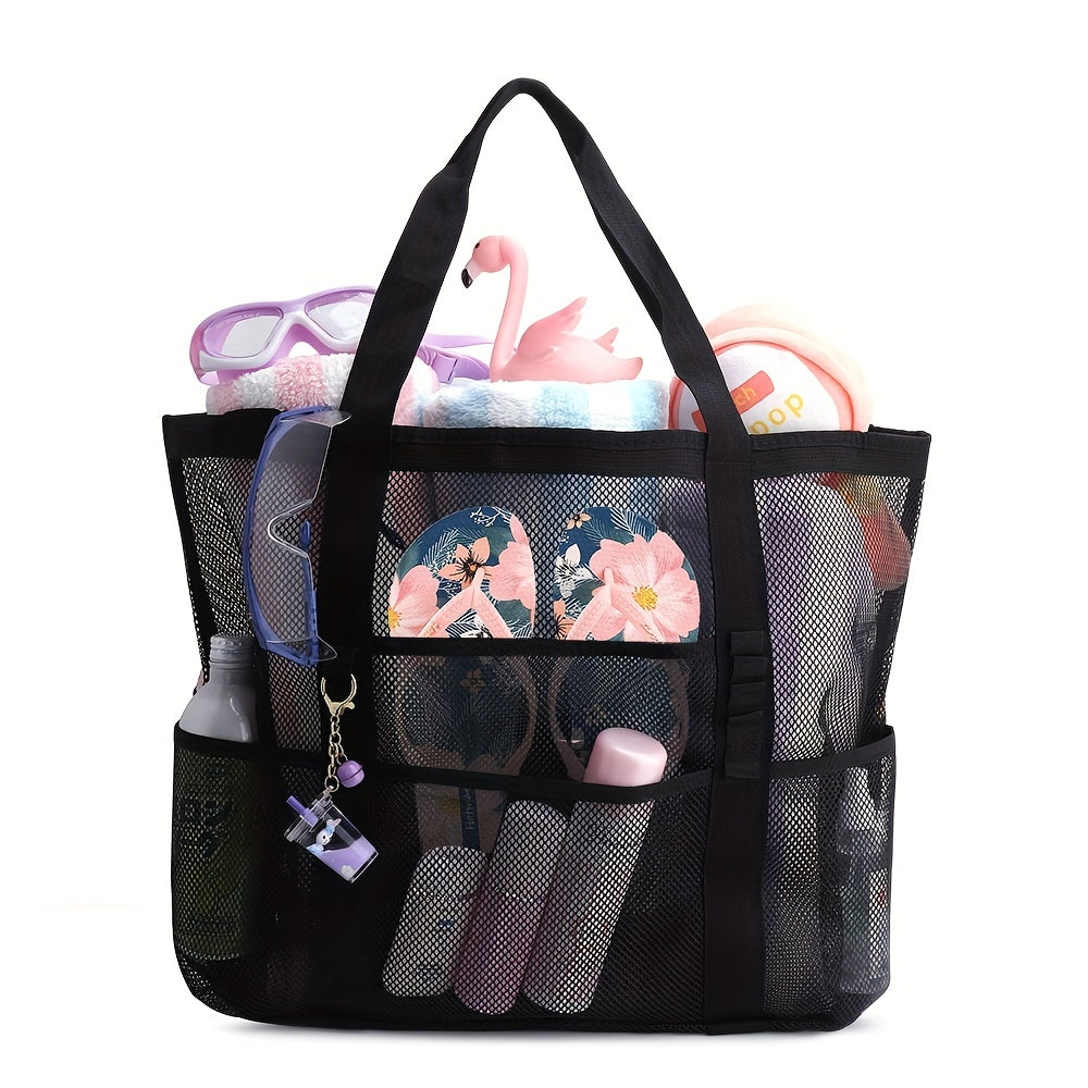 Large Capacity Mesh Shoulder Beach Bag for Travel