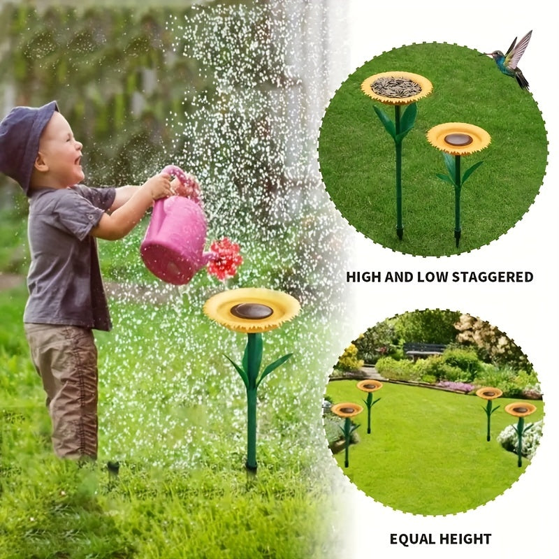 Outdoor Sunflower Bird Feeder Bath Bowl Garden Decoration