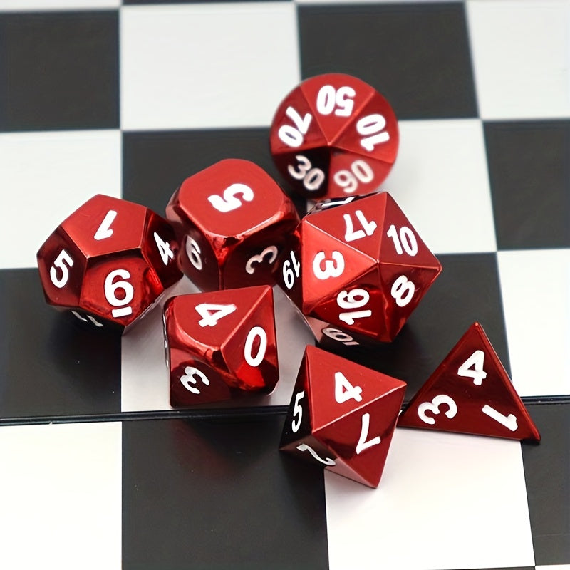 7pcs Zinc Alloy Metal Dice Set for Table Games