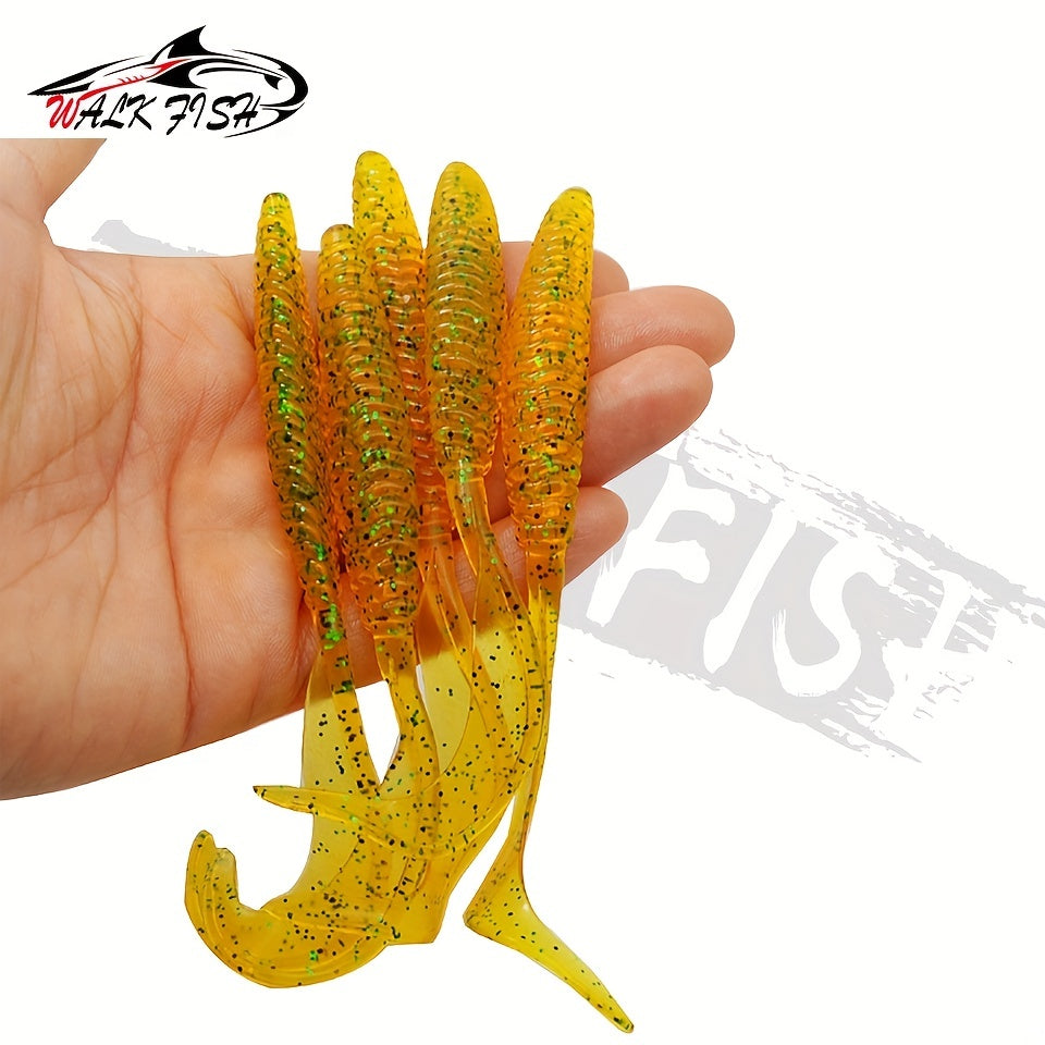 5pcs Soft Fishing Lure Twister Tail Bass Baits