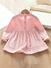 Girls Ruffled Hollow Solid Princess Dress