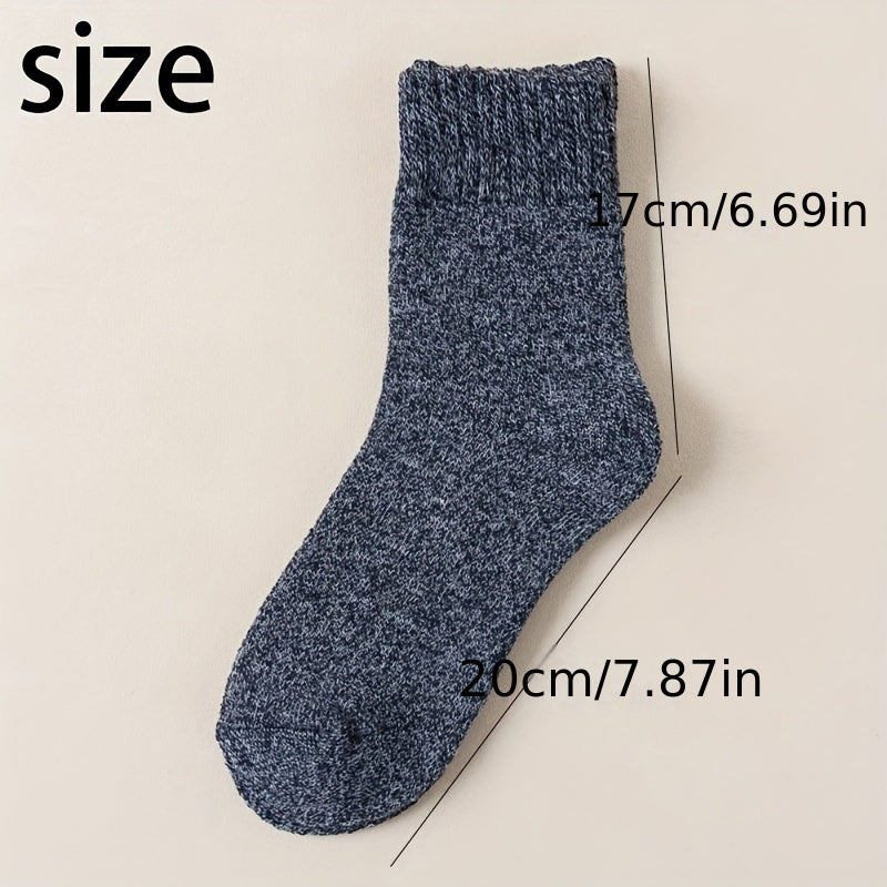 5 Pairs Men's Crew Socks Winter Thicken Warm Socks