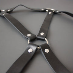 Men's PU Leather Suspenders Body Chest Belt for Club Costume