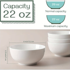 2pcs 15 24cm Ceramic Round Ramen Salad Bowl Set