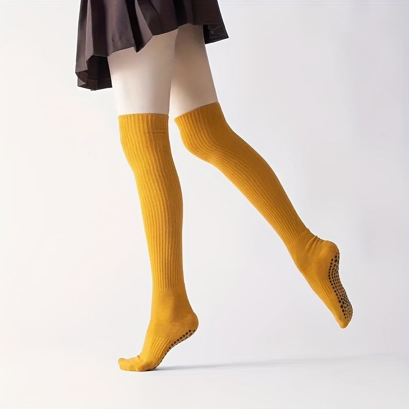 Professional Yoga Socks Over The Knee Warm Long Stockings Anti-slip & Anti Odor