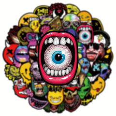 50PCS Horror Stickers Halloween Waterproof Vinyl Decals