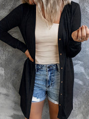 Vintage Collarless Knitted Cardigan Women's Clothing