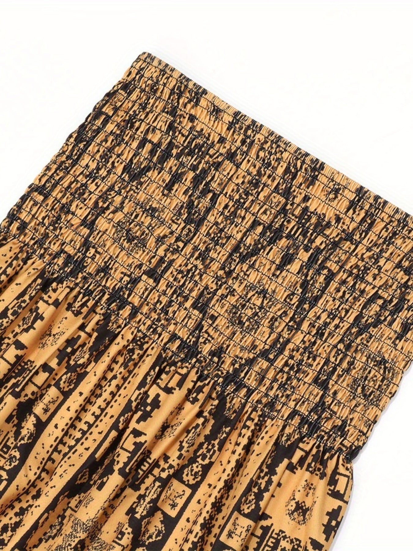 Print Shirred Tube Top Women's Bandeau Top