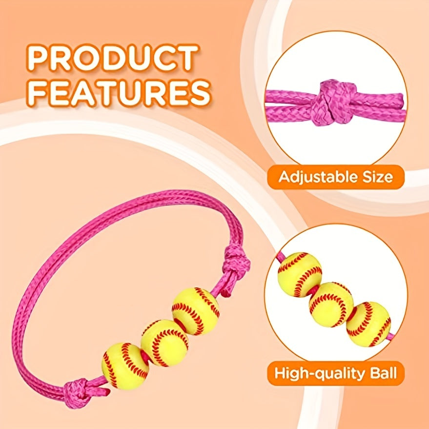 Adjustable Softball Charm Bracelet for Softball Fans