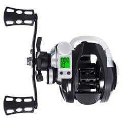 LED Screen Electronic Fishing Reel 7.2:1 Gear Ratio Aluminum Baitcasting