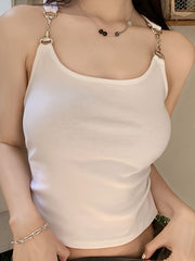 Solid Chain Linked Sleeveless Top Women's Lingerie