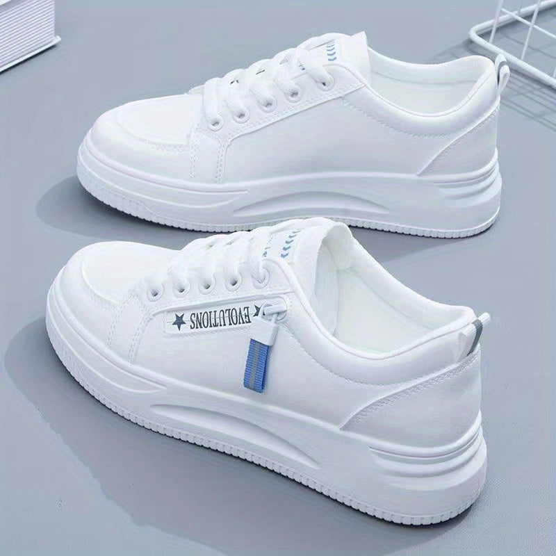 Women's Platform Skate Shoes Lace Up Low Top Sneakers Round Toe Sports Shoes