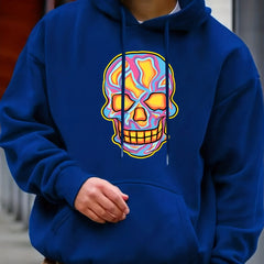 Cartoon Skull Print Hoodie Men's Hooded Sweatshirt Streetwear