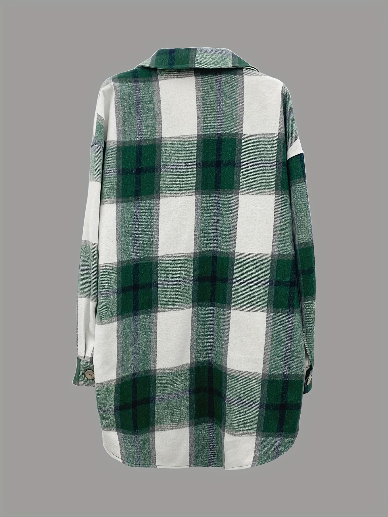 Plaid Print Classic Jacket Casual Button Front Long Sleeve Outerwear