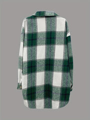 Plaid Print Classic Jacket Casual Button Front Long Sleeve Outerwear