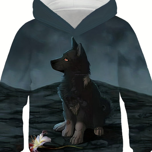 Baby Wolf Cartoon Hoodie for Boys