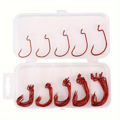 50pcs Crank Shank Hook Soft Lure Barbed Wide Gap Hook Fishing Accessories