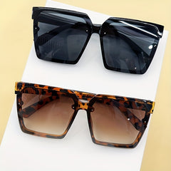 2pairs Large Frame Rimless Sunglasses for Couples