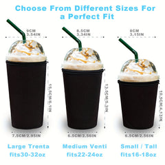 3pcs Neoprene Cup Sleeve w/Handle Reusable Insulator for 16-32oz Cups