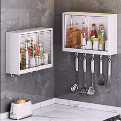 Kitchen Rack Wall mounted Condiment Jar Seasoning Box Holder