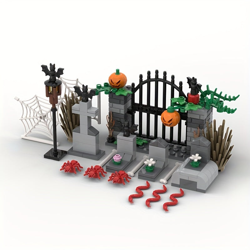 Halloween Building Blocks Tomb Bat Spider Pumpkin Tree Compatible Toy