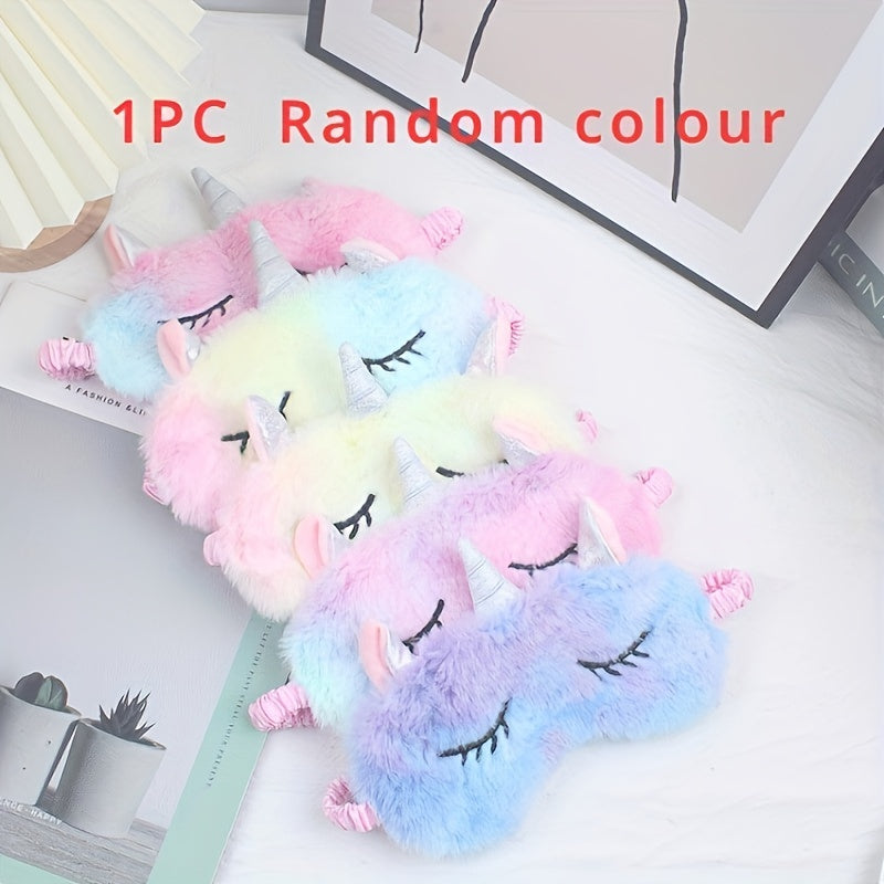 Colorful Sleep Eye Mask Cartoon Plush Blindfold Soft Eye Mask for Travel Rest