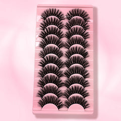 10 Pairs 3D Fluffy Faux Mink Lashes - Natural and Dramatic Look