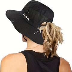 Breathable Ponytail Sun Hat UV Protection Boonie Hat for Women