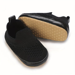 Breathable Slip On Woven Shoes For Baby Girls Lightweight Non slip Walking Shoes