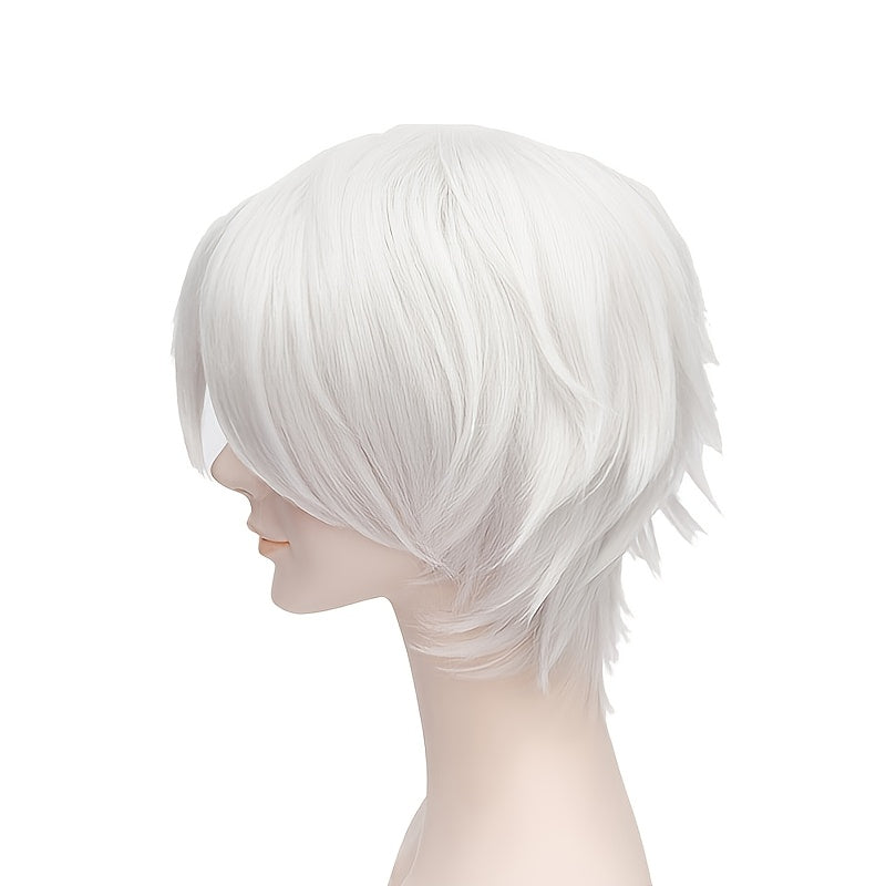 Cosplay Short Wig Silver Fluffy Hair Harajuku Style
