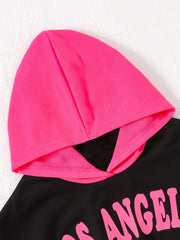Girl's Hoodie & Sporty Style Skirt Set with Print - Kid's Clothes