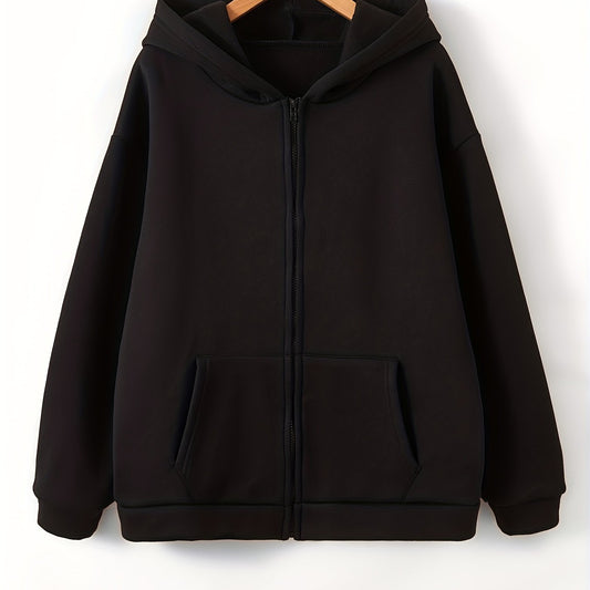 Casual Fleece Hooded Sweatshirt Women's Zip Up Hoodie