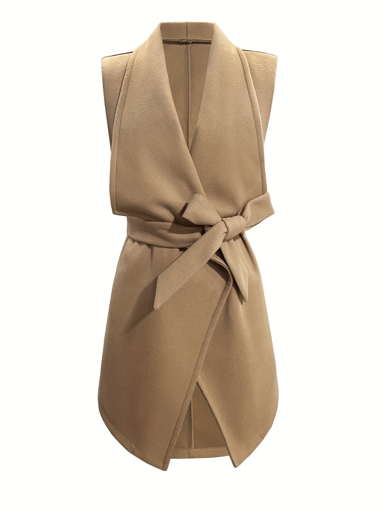 Waterfall Collar Sleeveless Bodycon Vest