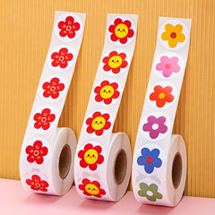 500pcs Little Red Flower Sticker Roll Self Adhesive 2 1 0inch
