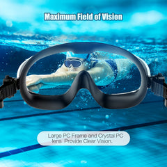 Unisex Swim Goggles UV Protection Anti-fog Diving Goggles Ear Plugs Nose Clips