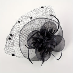Women Flower Feather Fascinator Tea Party Hat Hand Work Headband