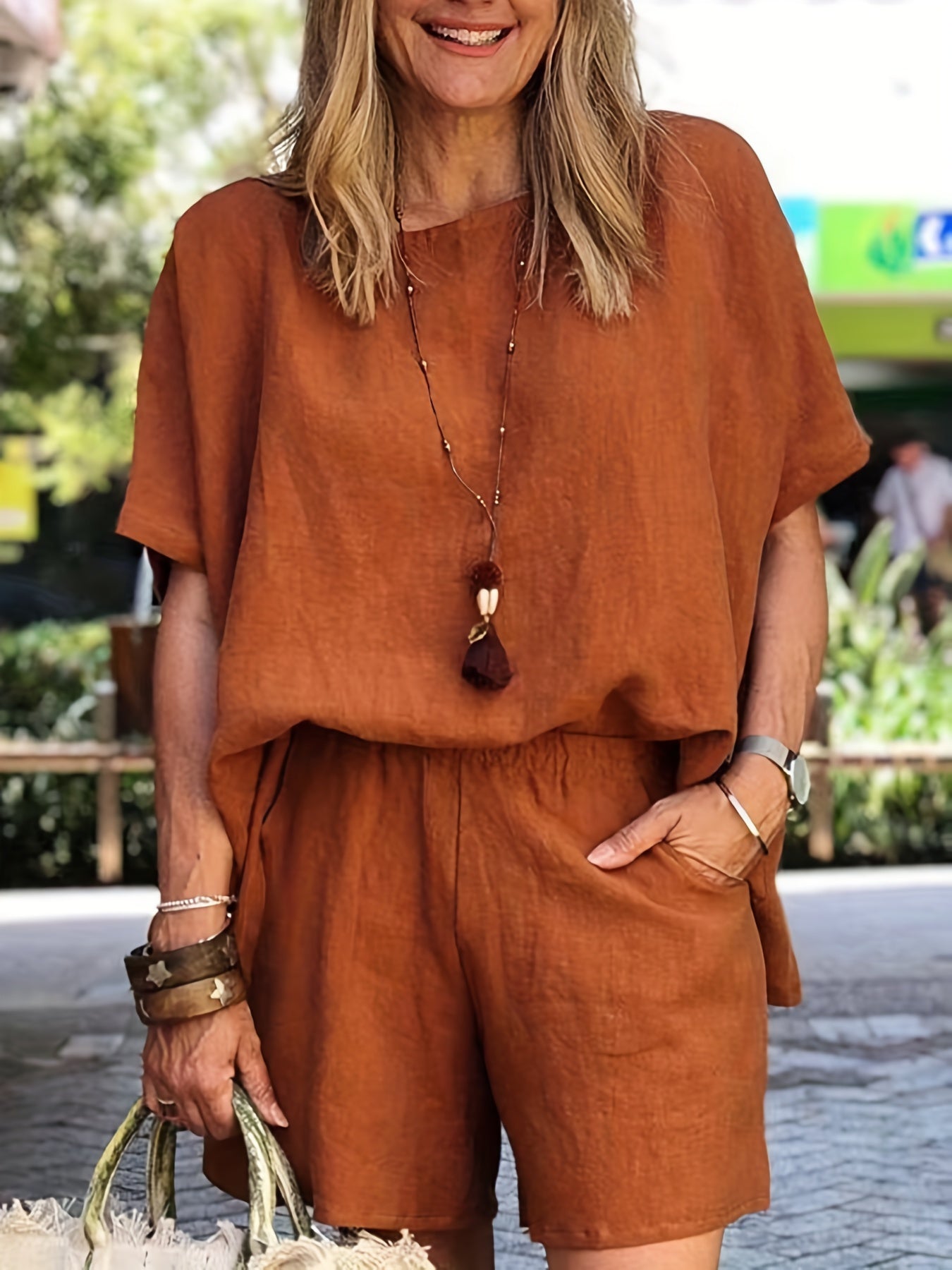 Solid Tee & Shorts Set