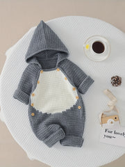 Baby Onesie Sweater Newborn Hooded Long Sleeve Casual Jumpsuit