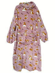 Puppy Pattern Oversized Wearable Blanket