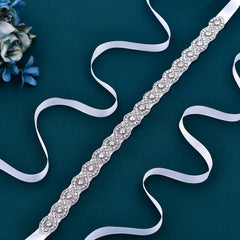 Sparkling Rhinestone Bridal Sash Belt for Brides