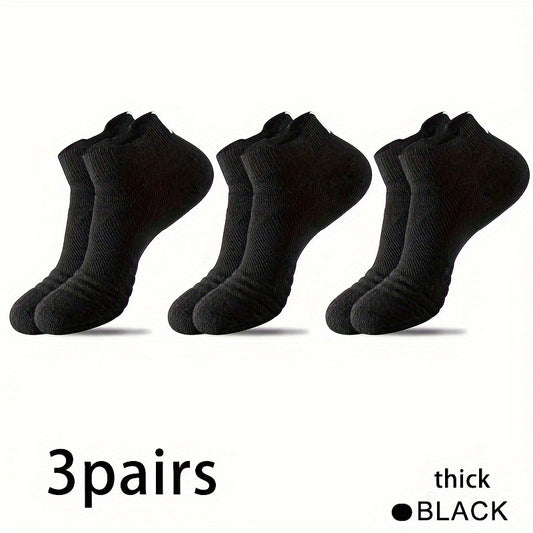 3 Pairs Men's Sports Socks Anti Slip Running Outdoor Thickened Ankle Socks