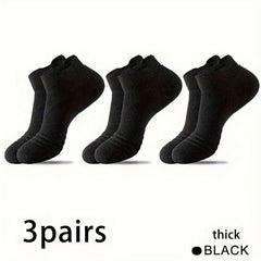 3 Pairs Men's Sports Socks Anti Slip Running Outdoor Thickened Ankle Socks
