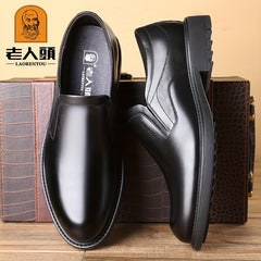 LAORENTOU Men's Leather Dress Shoes Lightweight Formal Shoes