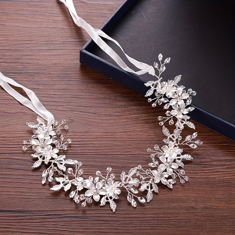 Crystal Rhinestone Leaf Wedding Headband Hair Accessories For Women