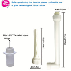 Adjustable Waterfall Fountain for 3 Threaded Above In Ground Pools