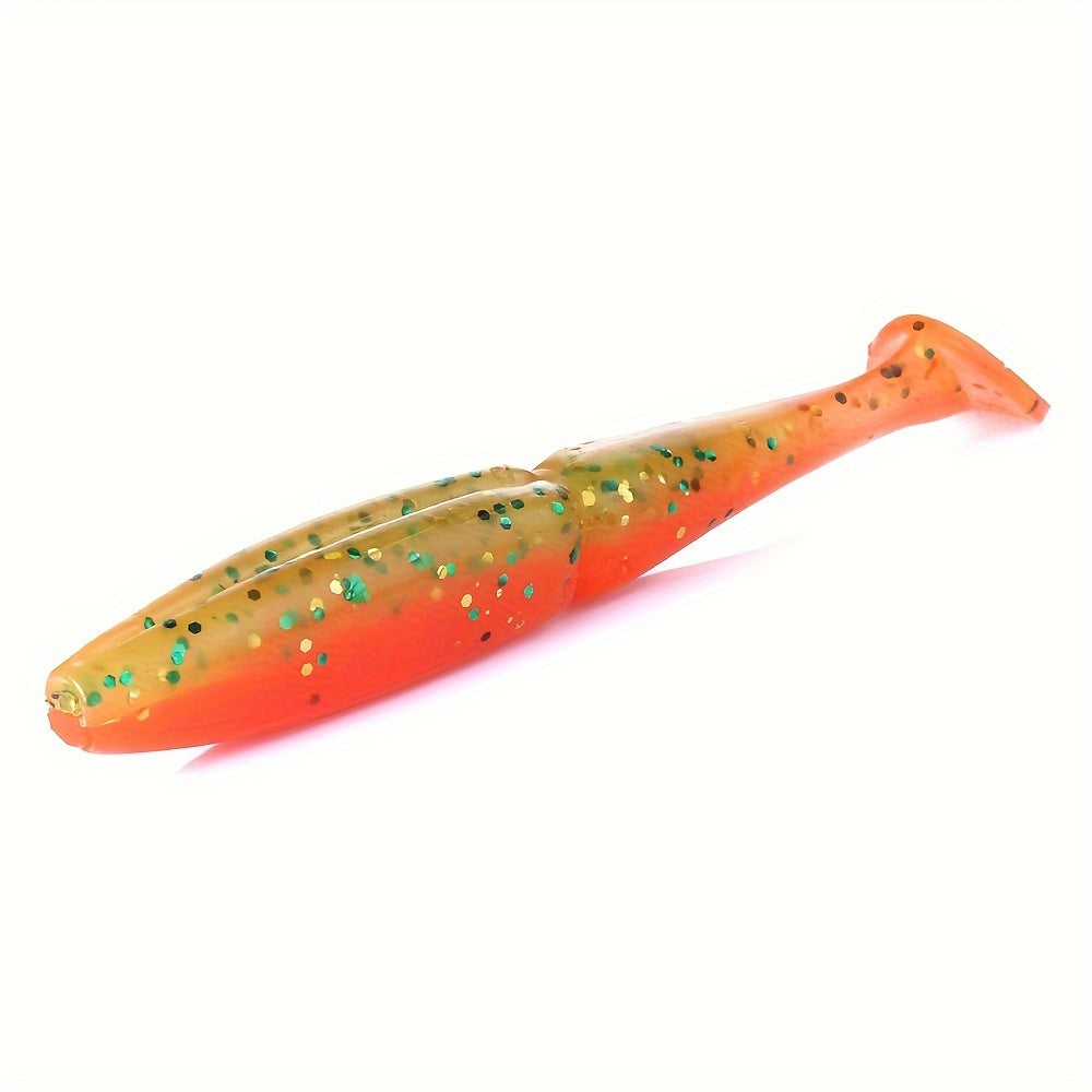 5pcs Dual T-tail Soft Lures Sea Fishing 3.93in 9.7g Fishing Tackle