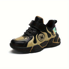 Boy's Flame Pattern Chunky Shoes Non Slip Casual Sneakers