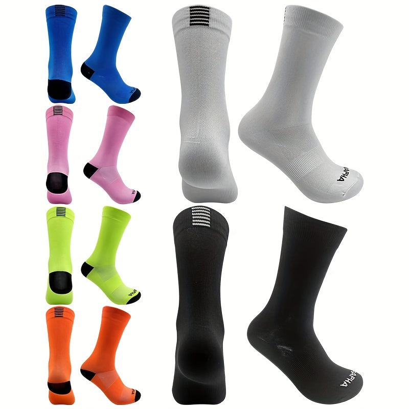 5 Pairs Breathable Mid-Calf Socks for Men and Women